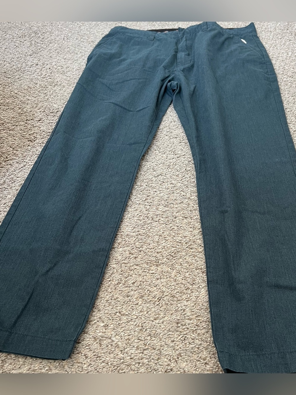 RVCA Men's Cotton Blend Dark Teal Straight-Leg Pants Size 36